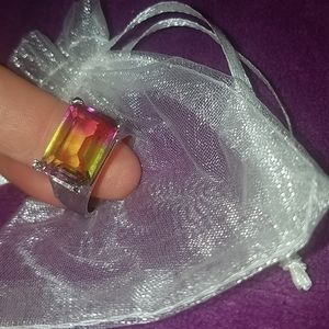 Pink and Yellow Ombre ring